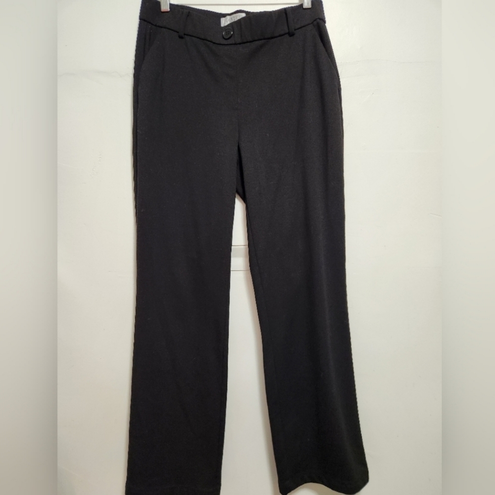 KASPER Size Medium Straight Leg Black Pant
